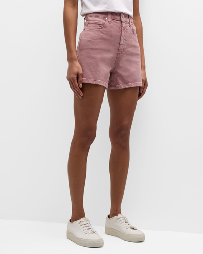 Paige Dani High Rise Denim Shorts In Vintage Muted Blush