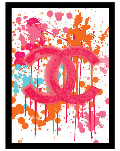 FAIRCHILD PARIS SPLATTERED CHANEL LOGO FRAMED PRINT WALL ART