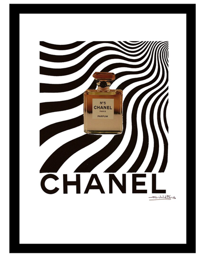 FAIRCHILD PARIS CHANEL BOTTLE GROOVY WAVES FRAMED PRINT WALL ART