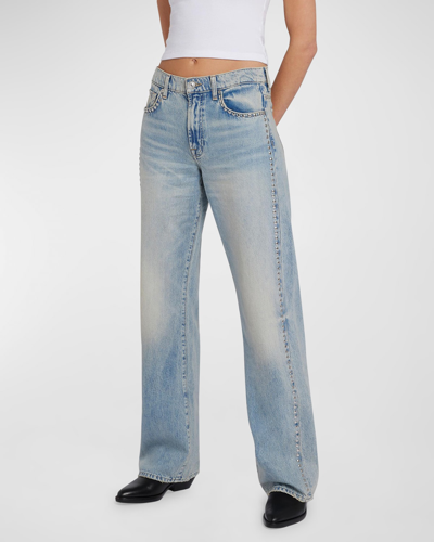 7 For All Mankind Tess Trouser High-rise Straight Jeans In Blue