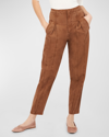 JOIE ELETTRA CROPPED HIGH-RISE TAPERED PANTS
