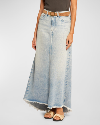 Current Elliott The Megan Denim Maxi Skirt In Misty