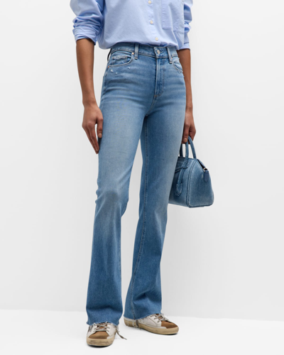 Paige Manhattan Bootcut Jeans With Raw Hem In Helena