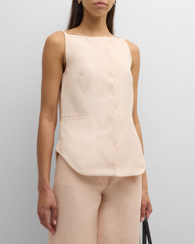 Loulou Studio Mihant Sleeveless Top In Cream Rose