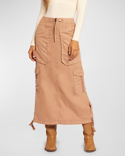 Current Elliott The Article Cargo Midi Skirt In Damask