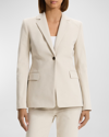Theory Stripes Canvas Silm-fit Blazer In New Sand