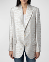 ZADIG & VOLTAIRE VICKA JACQUARD WINGS BLAZER