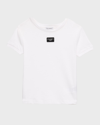 Dolce & Gabbana Kids' Girl's Logo Plaque Short-sleeve T-shirt In Black