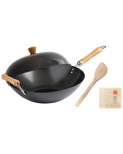 Honey-can-do 4pc 14in Nonstick Wok Set Classic