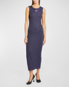 LOEWE LUREX KNIT MIDI DRESS WITH ANAGRAM DETAIL