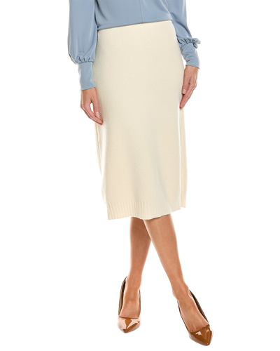 Oscar De La Renta Wool Skirt In White