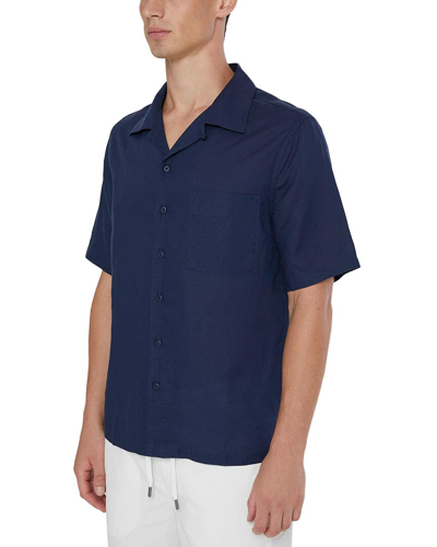 Onia Jack Air Linen-blend Shirt In Blue