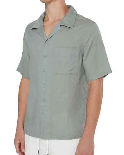 Onia Jack Air Linen-blend Shirt In Green