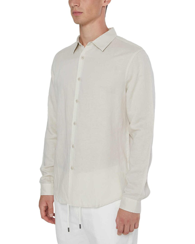 Onia Air Linen-blend Shirt In Beige