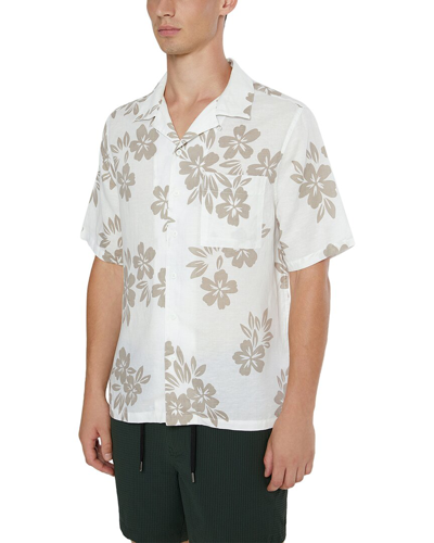 Onia Air Linen Convertible Vacation Shirt In White Stone