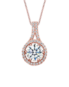 Genevive 18k Rose Gold Plated Cz Pendant