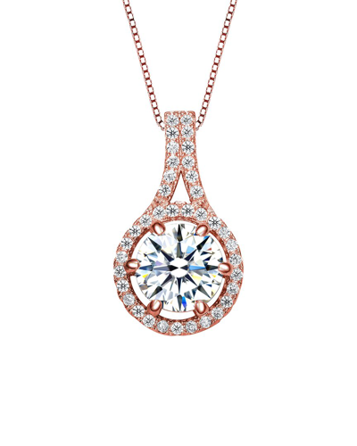 Genevive 18k Rose Gold Plated Cz Pendant