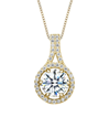 GENEVIVE GENEVIVE 14K PLATED CZ PENDANT