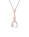 Genevive 18k Rose Gold Plated Cz Pendant