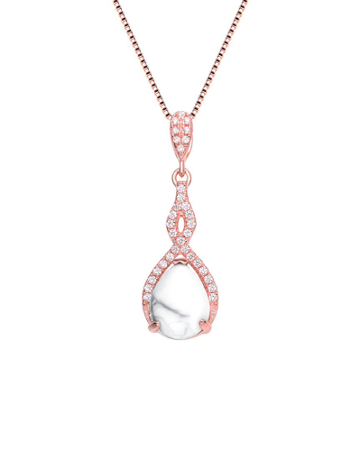 Genevive 18k Rose Gold Plated Cz Pendant