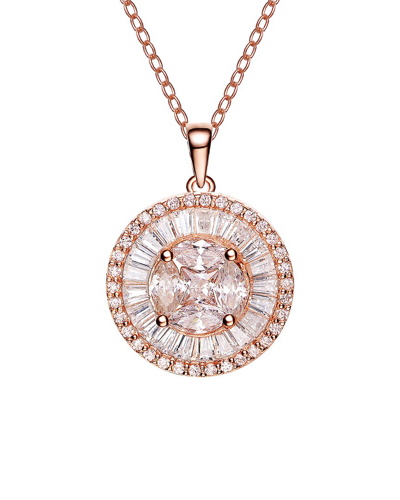 Genevive 18k Rose Gold Plated Cz Pendant