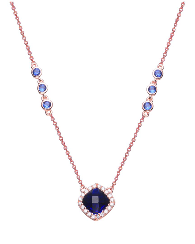 Genevive 18k Rose Gold Plated Cz Necklace