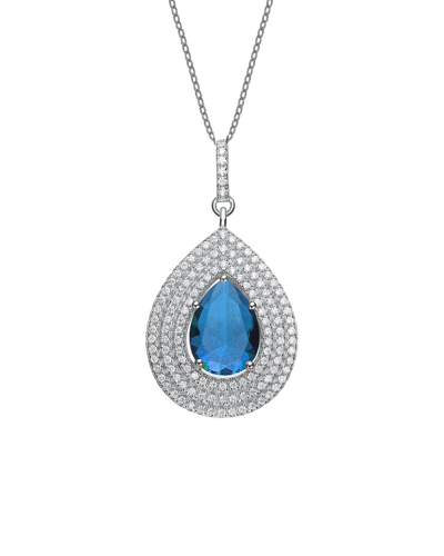 Genevive Silver Cz Pendant In Metallic