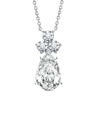 Genevive Silver Cz Pendant In Metallic