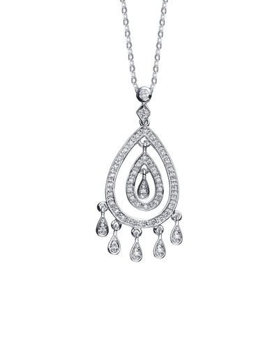 Genevive Silver Cz Classic Pendant In Metallic