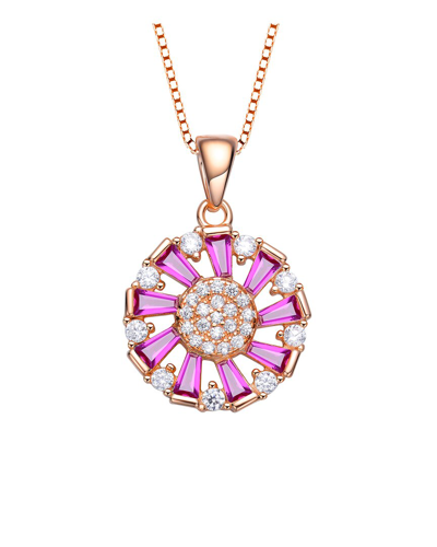 Genevive 18k Rose Gold Plated Cz Pendant