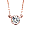 GENEVIVE GENEVIVE 18K ROSE GOLD PLATED CZ NECKLACE