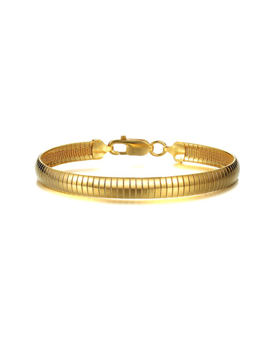 Genevive 14k Plated Cz Classic Bracelet In Gold