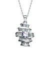Genevive Silver Cz Antique Pendant