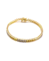 Genevive 14k Plated Cz Tennis Bracelet