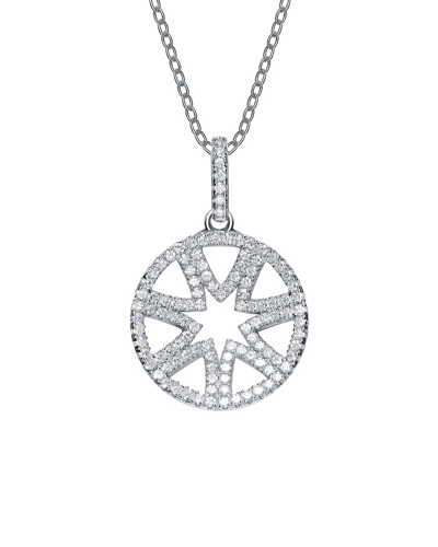 Genevive Silver Cz Pendant In Metallic