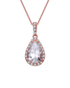 Genevive 18k Rose Gold Plated Cz Pendant