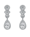 Genevive Silver Cz Statement Earrings