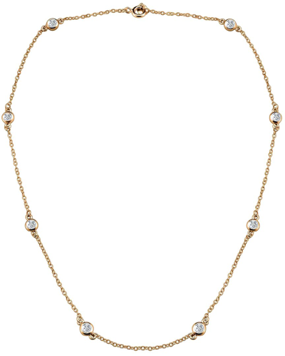 Genevive 14k Plated Cz By The Yard Necklace In Gold