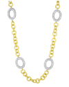 Genevive 14k Plated Cz Statement Necklace
