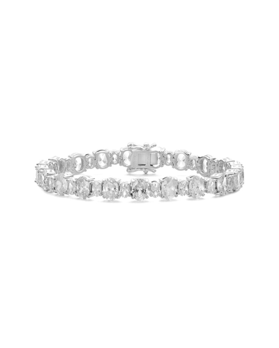 Genevive Silver Cz Tennis Bracelet In Metallic