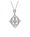 Genevive Silver Cz Antique Pendant