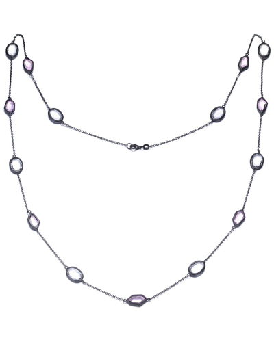 GENEVIVE GENEVIVE SILVER CZ STATEMENT NECKLACE