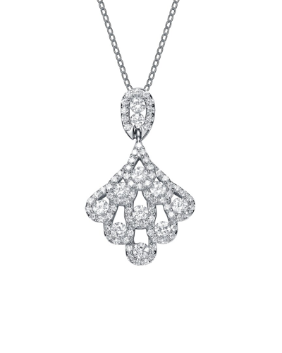 Genevive Silver Cz Pendant In Metallic