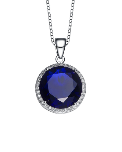 Genevive Silver Cz Pendant In Metallic