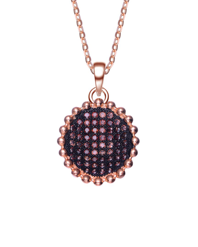 Genevive 18k Rose Gold Plated Cz Pendant