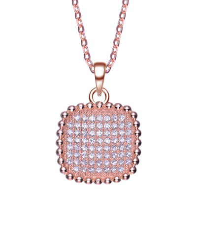 Genevive 18k Rose Gold Plated Cz Pendant