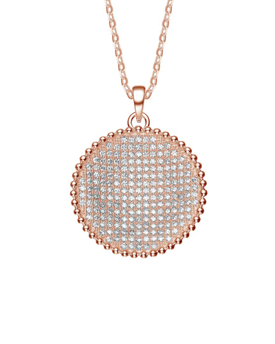 Genevive 18k Rose Gold Plated Cz Pendant