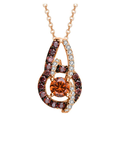 Genevive 18k Rose Gold Plated Cz Statement Pendant