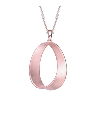 Genevive 18k Rose Gold Plated Cz Drop Pendant