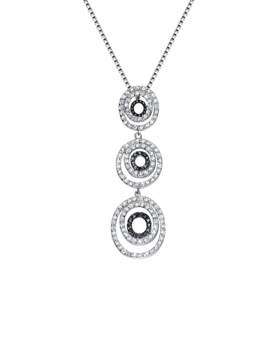 Genevive Silver Cz Classic Pendant In Metallic